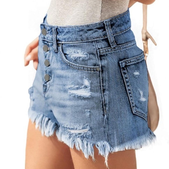🩳 MODARANI Women’s Cutoff Distressed Denim Shorts – Size XXL - Picture 9 of 11